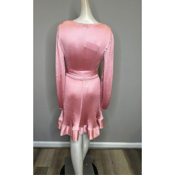 NWT Milly Liv Belted Pleated Satin Minidress Size 4 $425 - Picture 6 of 9